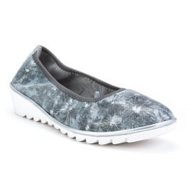 Pantofi din piele Filippo DP046 / 18 Gr Fl gri albastru 1