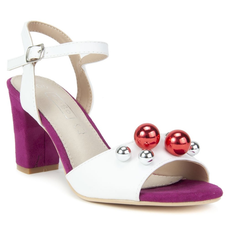 Sandale albe Filippo DS772 / 19 Wh Fh roz 1