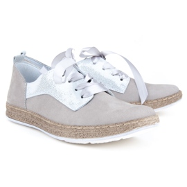 Pantofi Filippo 511S nubuc gri argint 2