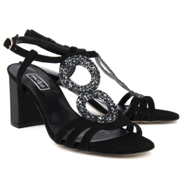 Sandale Filippo 1453 piele intoarsa neagra negru 2