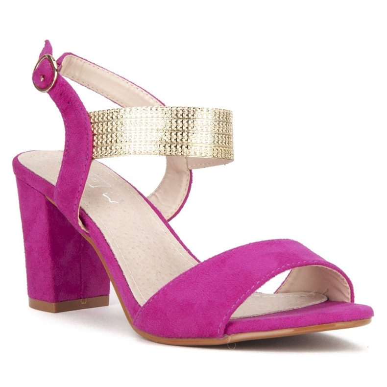 Sandale cu toc Filippo DS817 / 20 Fh roz 2