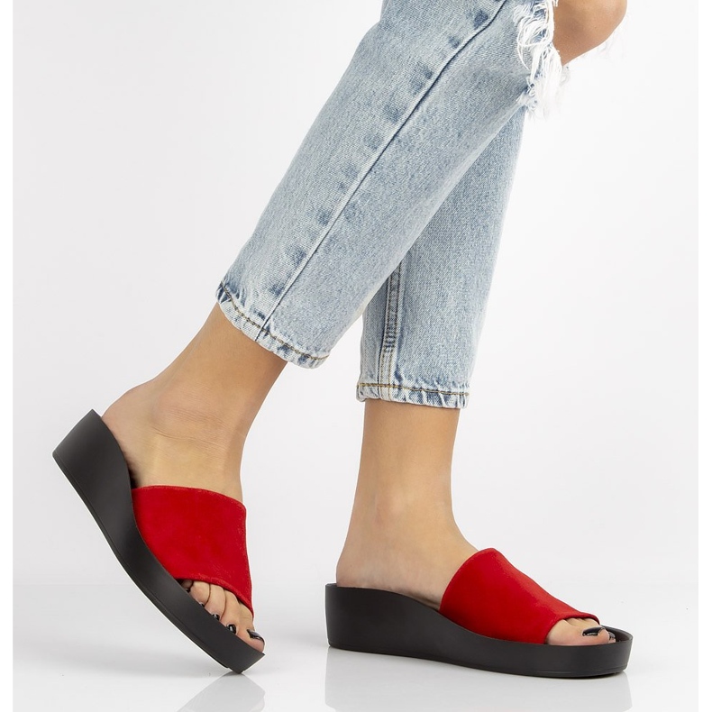 Papuci piele Filippo DK1220 / 20 Rd rosu roșu 1