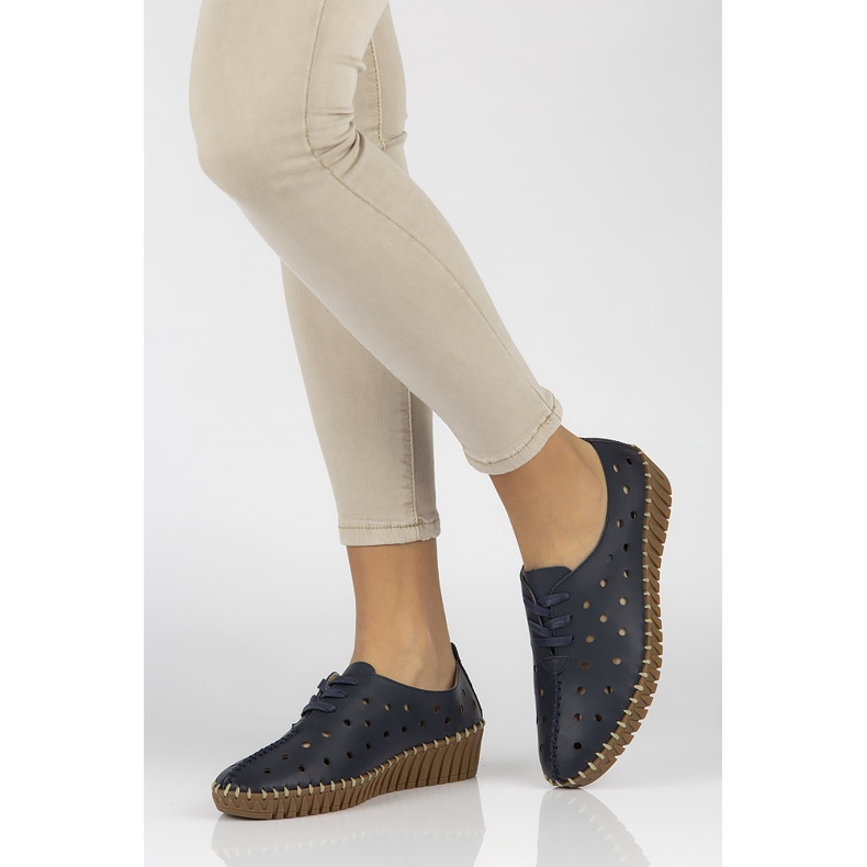 Pantofi din piele Filippo DP1230 / 20 Nv bleumarin albastru marin 1