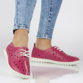 Pantofi din piele Filippo DP1225 / 20 Fh roz 1