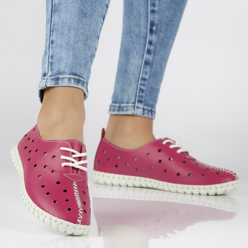 Pantofi din piele Filippo DP1225 / 20 Fh roz 1