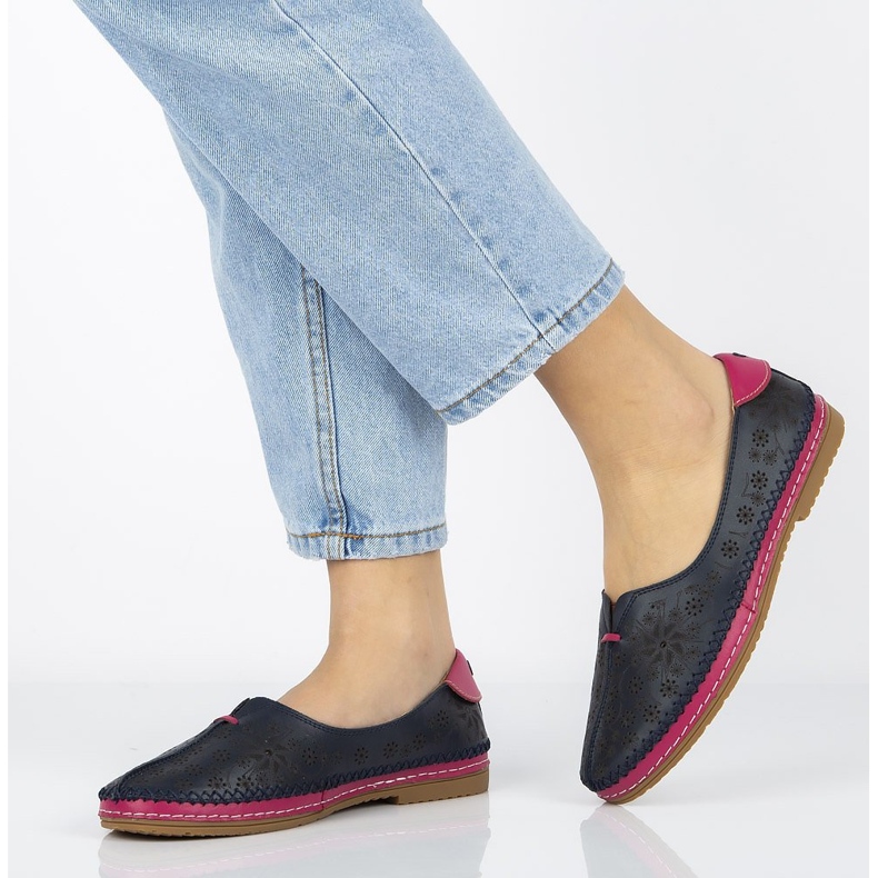 Pantofi din piele Filippo DP1224 / 20 Nv bleumarin albastru marin 1