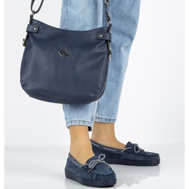 Mocasini din piele Filippo DP1200 / 20 Nv bleumarin albastru marin 1