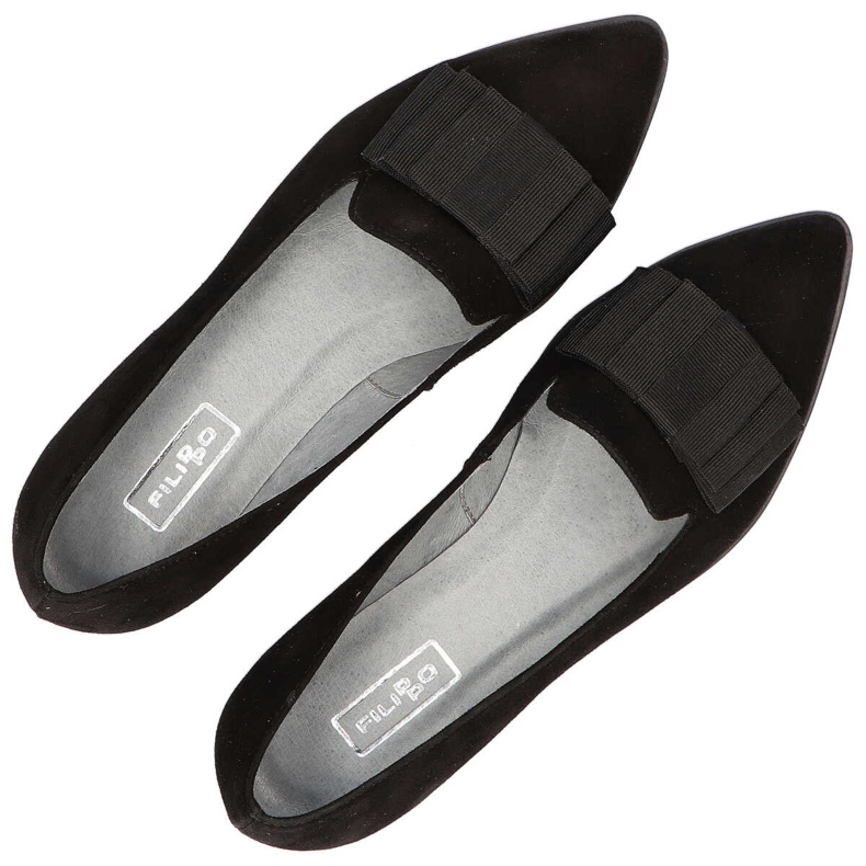 Filippo 1344 Pantofi din piele intoarsa neagra negru 1