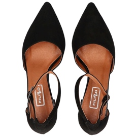 Sandale Filippo 1515 din piele intoarsa neagra negru 1