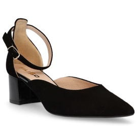 Pompi Filippo F272 din piele intoarsa neagra negru 1