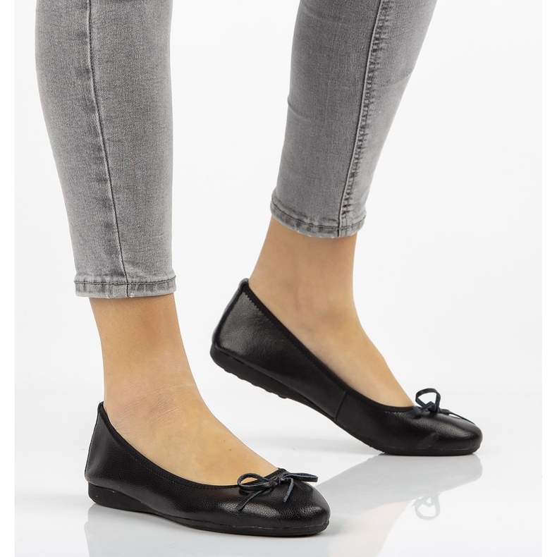 Balerini din piele Filippo DP038 / 20 Bk negru 2