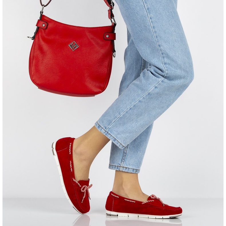 Pantofi din piele Filippo roșii DP1403 / 20 Rd roșu 2