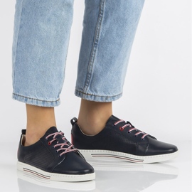 Pantofi din piele Filippo DP008 / 20 Nv bleumarin albastru marin 2