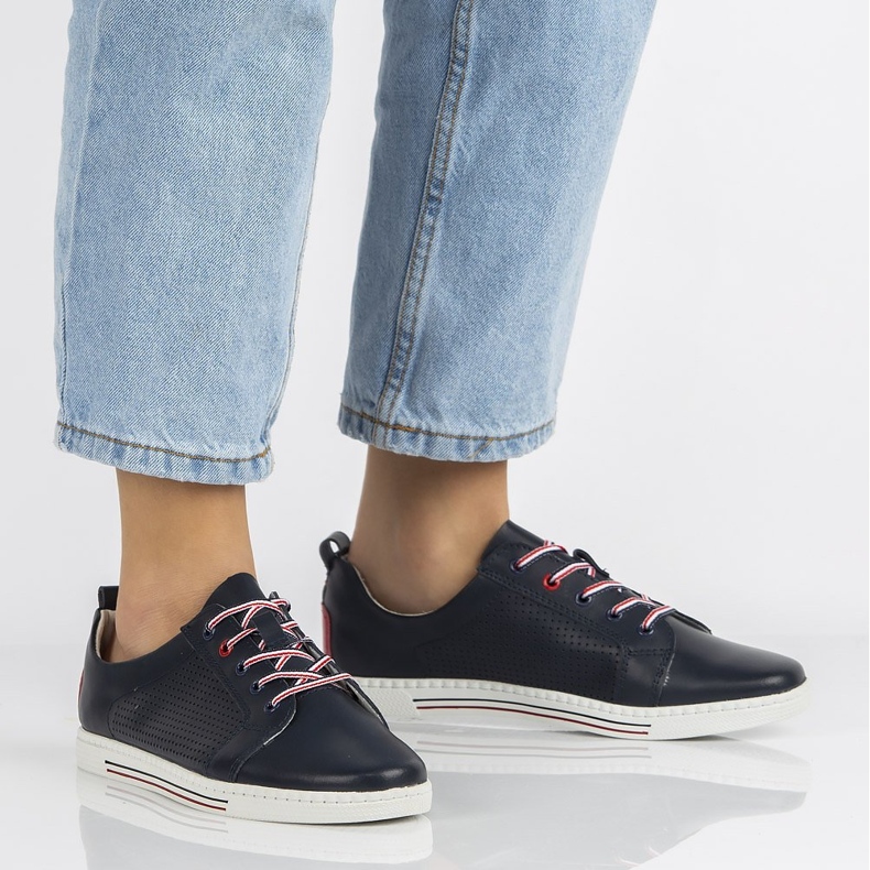 Pantofi din piele Filippo DP008 / 20 Nv bleumarin albastru marin 2