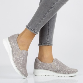 Pantofi din piele Filippo DP1325 / 20 Gr gri 1