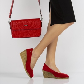 Pantofi din piele Filippo roșii DP1328 / 20 Rd roșu galben 1