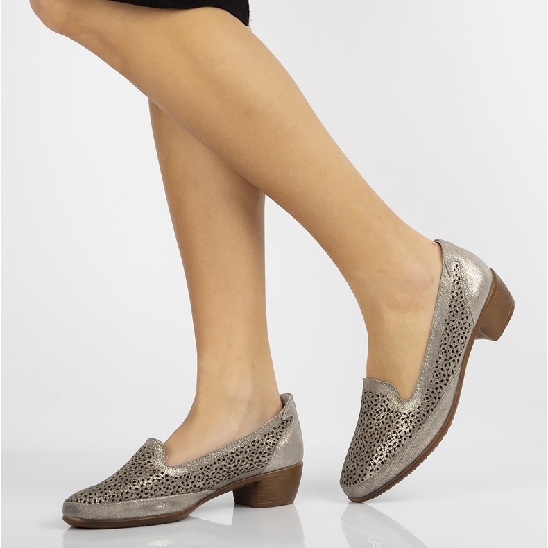 Pantofi din piele Filippo DP1405 / 20 Gr gri 1