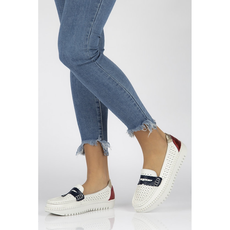 Pantofi din piele Filippo DP1413 / 20 Wh alb 1