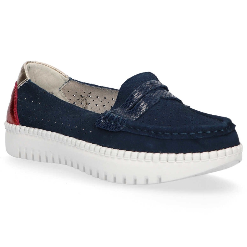 Pantofi din piele Filippo DP1413 / 20 Nv bleumarin albastru marin 2