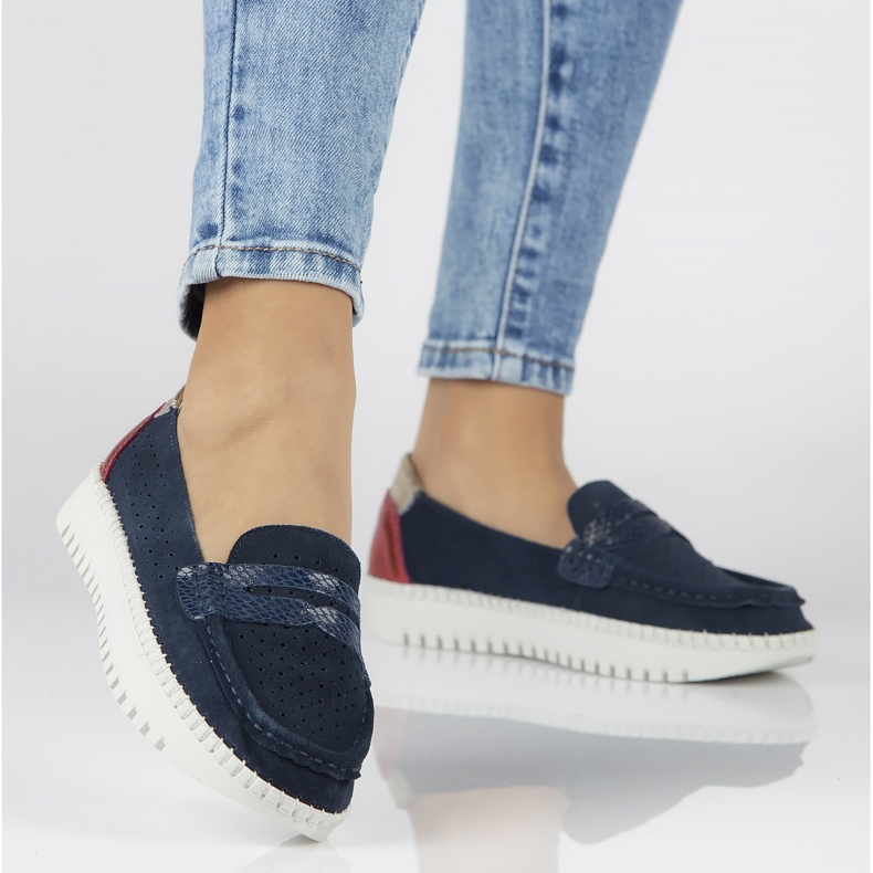 Pantofi din piele Filippo DP1413 / 20 Nv bleumarin albastru marin 1