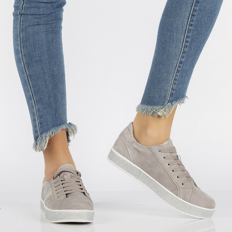 Pantofi din piele Filippo DP1258 / 20 Gr gri maro 1