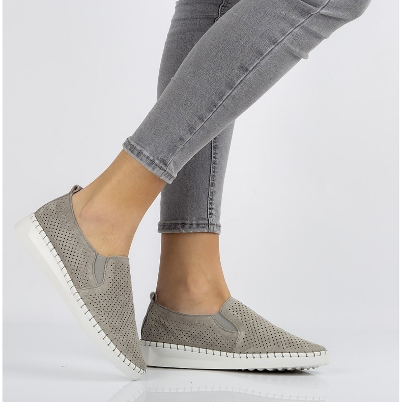 Pantofi din piele Filippo DP063 / 20 Gr gri 1