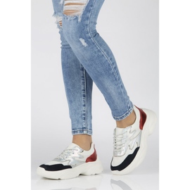 Tenisi din piele Filippo DP1410 / 20 Wh Rd alb roșu 1