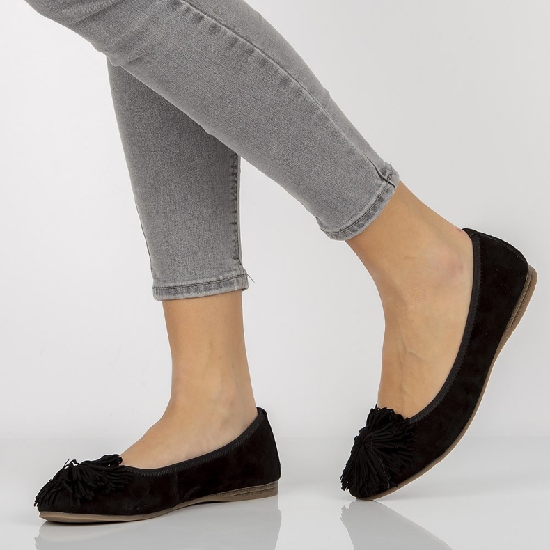 Balerini din piele Filippo DP1206 / 20 Bk negru 2