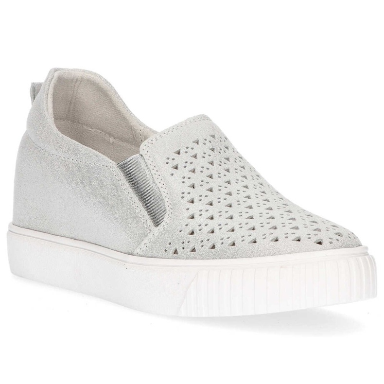 Pantofi din piele Filippo DP1398 / 20 Si argintiu 2