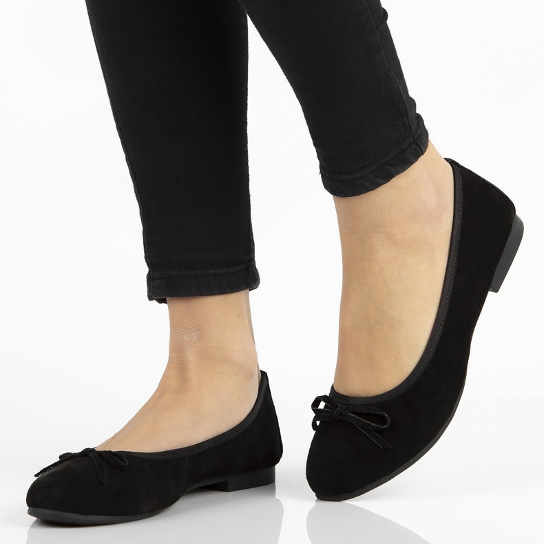 Balerini din piele Filippo DP1231 / 20 Bk negru 1