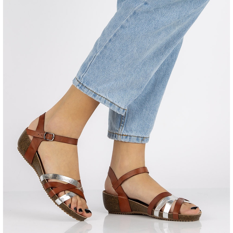 Sandale din piele Filippo DS1333 / 20 Br maro 1