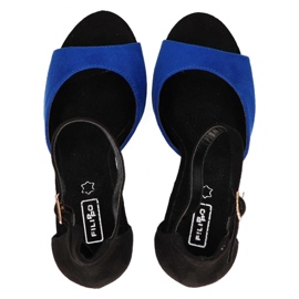 Sandale cu toc Filippo DS1376 / 20 Bl albastru negru albastru marin 4