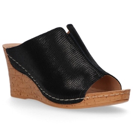 Papuci de piele Filippo DK786 / 20 Bk negru 2