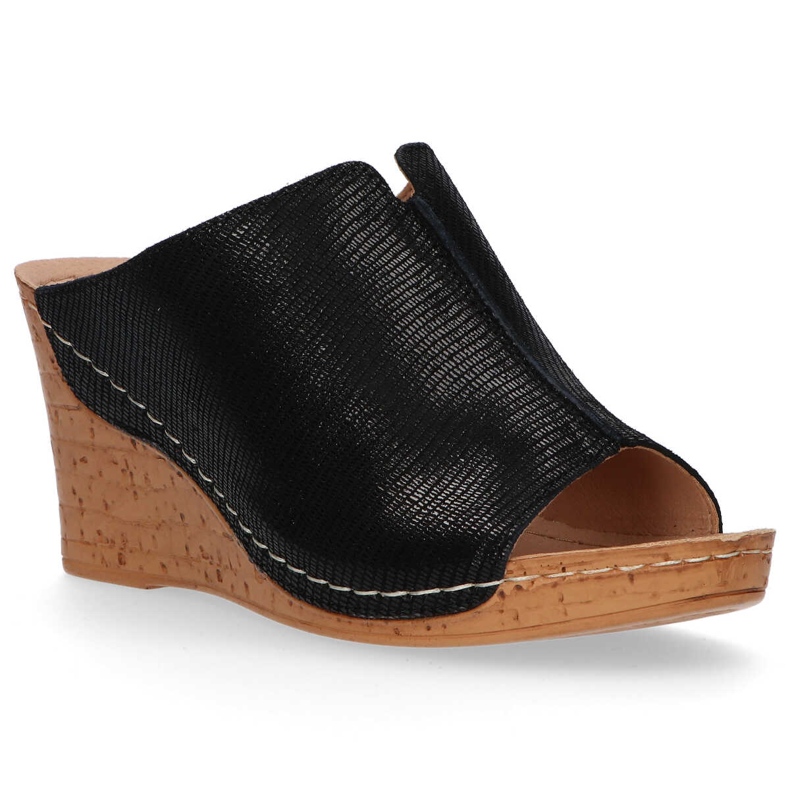 Papuci de piele Filippo DK786 / 20 Bk negru 2