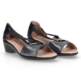 Sandale din piele Filippo DS096 / 17 Sl Nv argintiu negru albastru marin 1