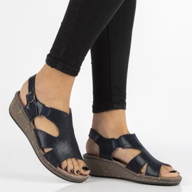 Sandale din piele Filippo DS097 / 18 Nv bleumarin albastru marin 2