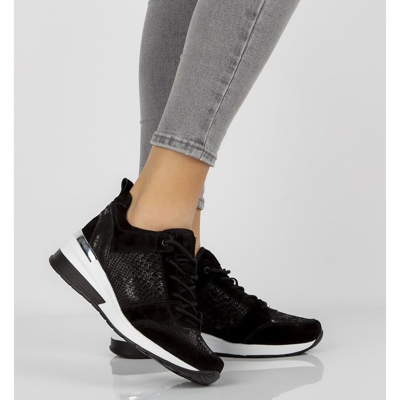 Tenisi din piele Filippo DP1505 / 20 Bk negri negru 2