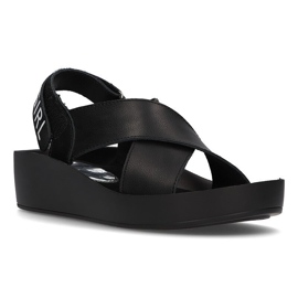 Sandale din piele Filippo DS2060 / 21 Bk negru 2