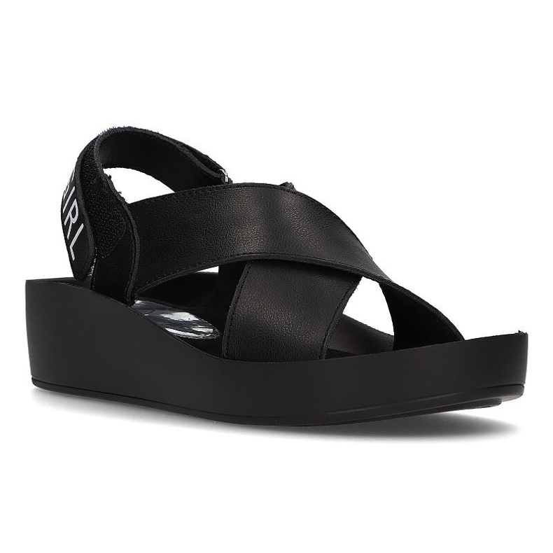 Sandale din piele Filippo DS2060 / 21 Bk negru 2