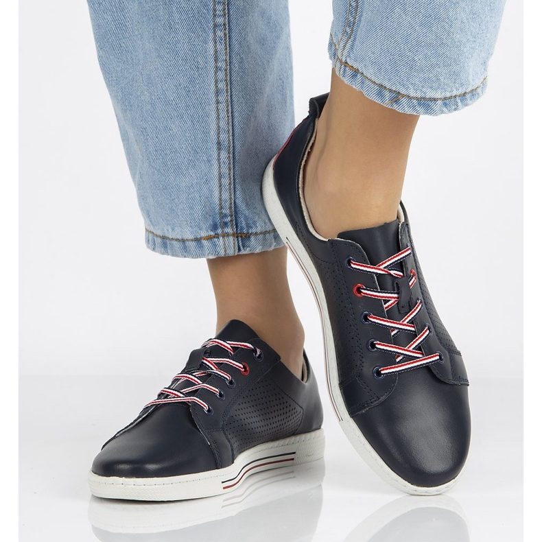 Pantofi din piele Filippo DP008 / 21 Nv bleumarin albastru marin 2