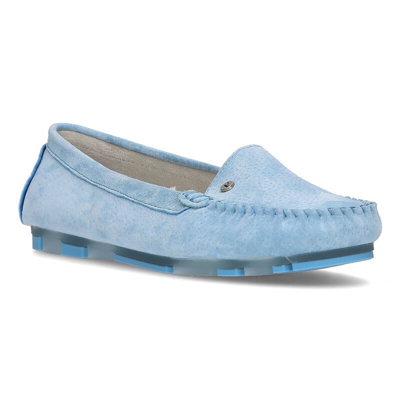Mocasini din piele Filippo DP2037 / 21 Bl albastru 1