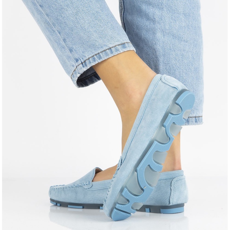 Mocasini din piele Filippo DP2037 / 21 Bl albastru 2