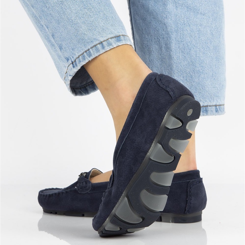 Mocasini din piele Filippo DP1202 / 21 Nv bleumarin albastru marin 2