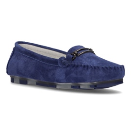 Mocasini din piele Filippo DP1202 / 21 Bl albastru 1