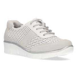 Pantofi din piele Filippo DP028 / 21 Wh alb siret 1