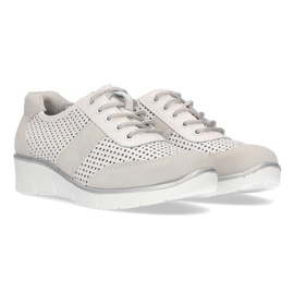 Pantofi din piele Filippo DP028 / 21 Wh alb siret 8
