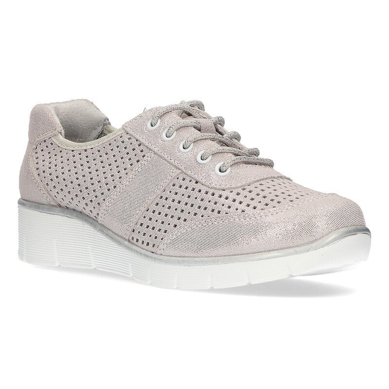 Pantofi din piele Filippo DP028 / 21 Si argintiu siret 1