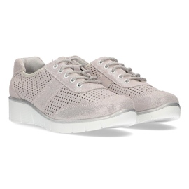 Pantofi din piele Filippo DP028 / 21 Si argintiu siret 7