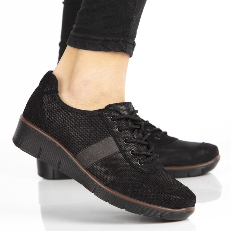 Pantofi din piele Filippo DP028 / 21 Bk negru 1