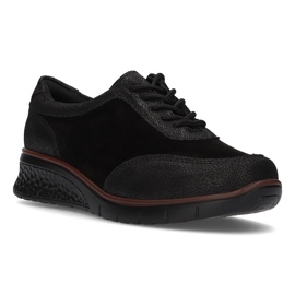 Pantofi din piele Filippo DP1509 / 21 Bk negru 1